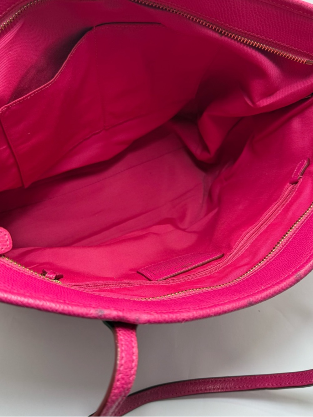 Coach Hot Pink Leather Tote with Gold Logo - Picture 9 of 15